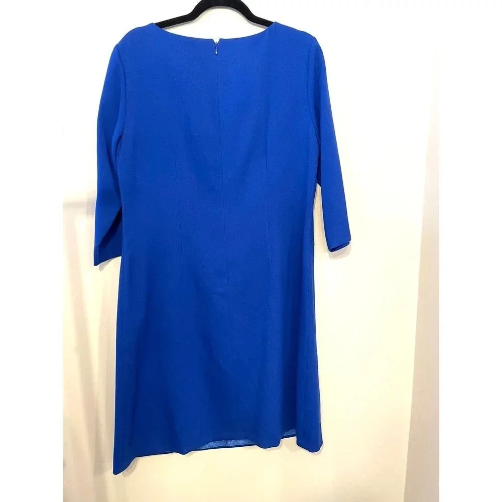 Eliza J | Women's Blue 3/4 Sleeve Sheath Dress Size 14 - Picture 6 of 6